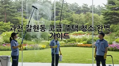 과천 갈현동 고급 주택 청소 완벽 가이드