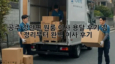 공주 정안면 원룸 이사 용달 후기: 짐 정리부터 완벽 이사 후기